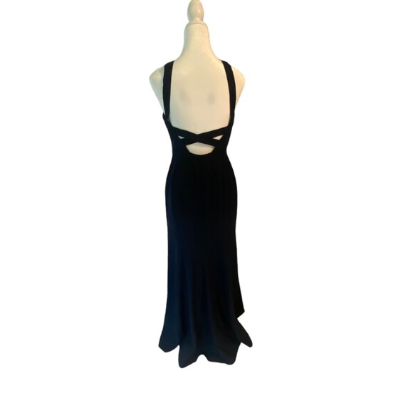 Dessy Collections 3039 Long dress Size 2 Midnight navy blue NWT Formal Crepe - Picture 6 of 12